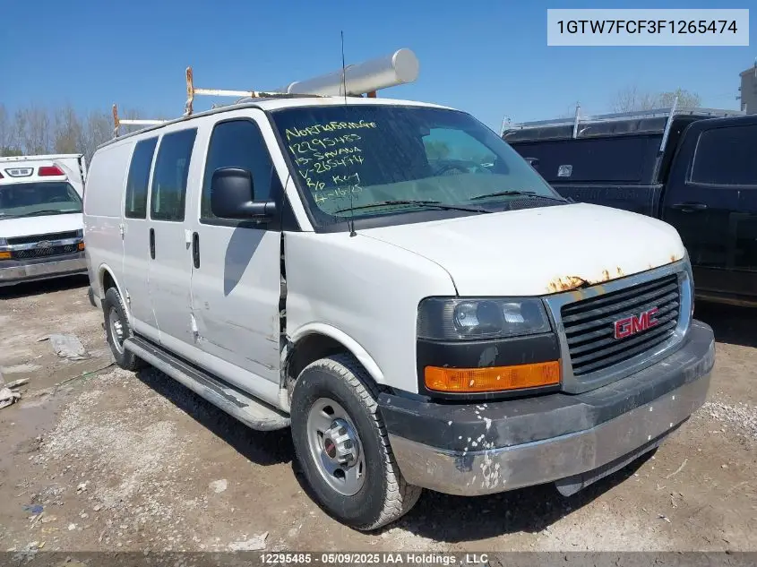 2015 GMC Savana 2500 1Wt VIN: 1GTW7FCF3F1265474 Lot: 12295485