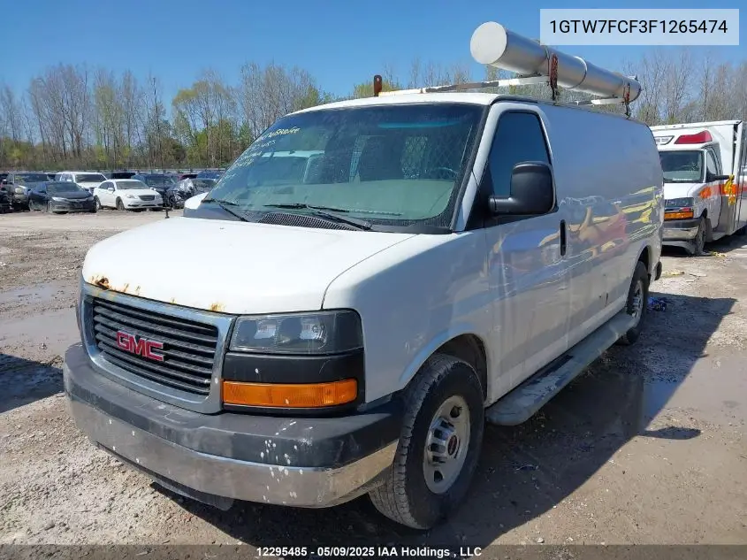 2015 GMC Savana 2500 1Wt VIN: 1GTW7FCF3F1265474 Lot: 12295485