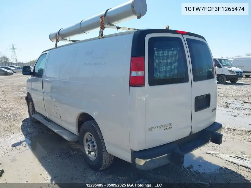 2015 GMC Savana 2500 1Wt VIN: 1GTW7FCF3F1265474 Lot: 12295485