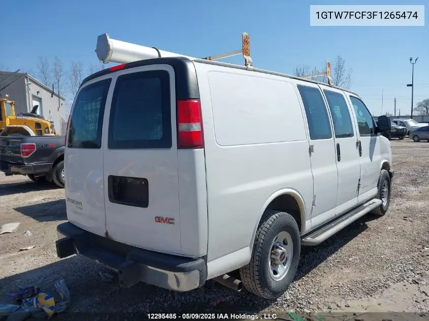 2015 GMC Savana 2500 1Wt VIN: 1GTW7FCF3F1265474 Lot: 12295485