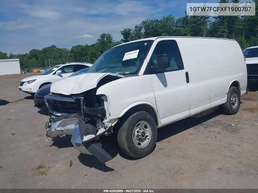 2015 GMC Savana 2500 Work Van VIN: 1GTW7FCFXF1900707 Lot: 42582609