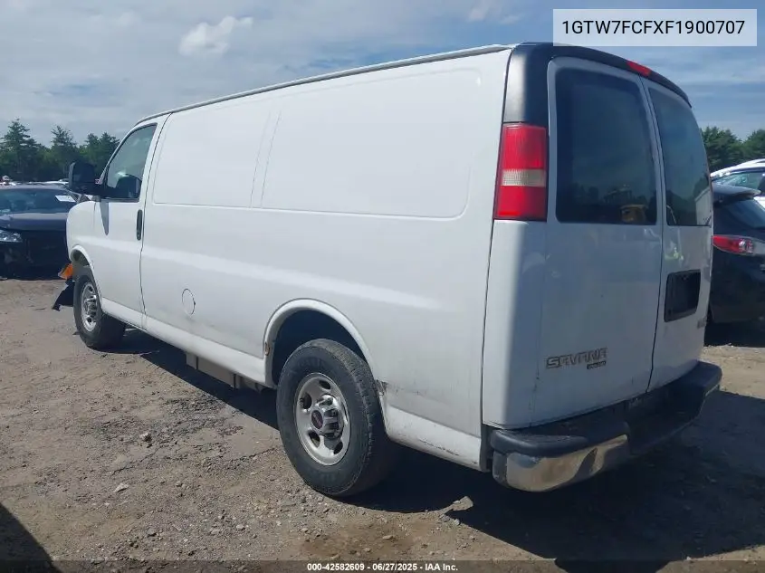 2015 GMC Savana 2500 Work Van VIN: 1GTW7FCFXF1900707 Lot: 42582609