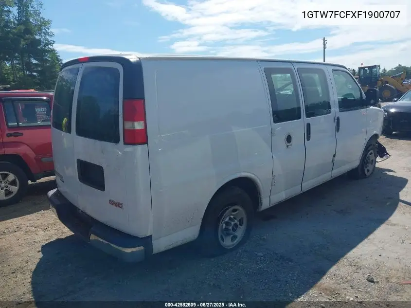 2015 GMC Savana 2500 Work Van VIN: 1GTW7FCFXF1900707 Lot: 42582609