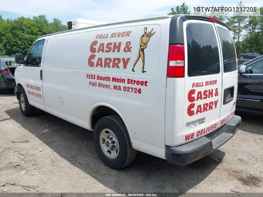 2016 GMC Savana 2500 Work Van VIN: 1GTW7AFF0G1217205 Lot: 42606019