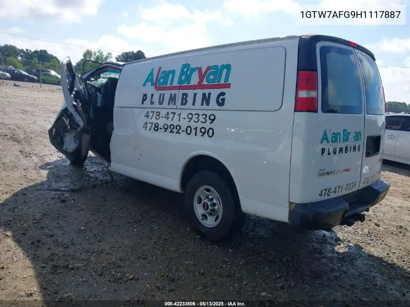 2017 GMC Savana 2500 Work Van VIN: 1GTW7AFG9H1117887 Lot: 42233506