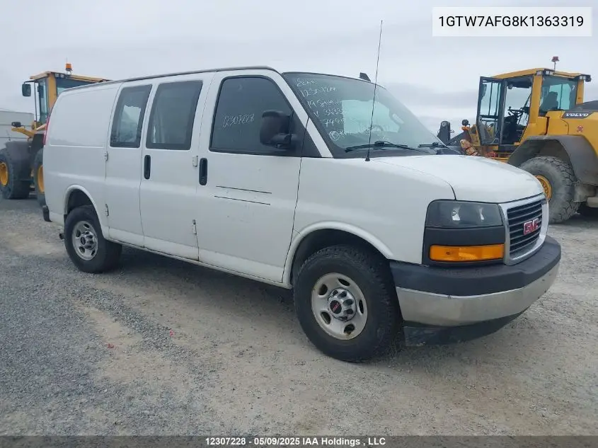 2019 GMC Savana 2500 Work Van VIN: 1GTW7AFG8K1363319 Lot: 12307228