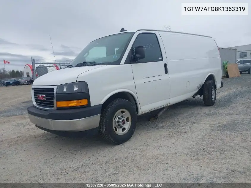 2019 GMC Savana 2500 Work Van VIN: 1GTW7AFG8K1363319 Lot: 12307228