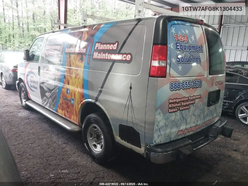 2019 GMC Savana 2500 Work Van VIN: 1GTW7AFG8K1304433 Lot: 42219322