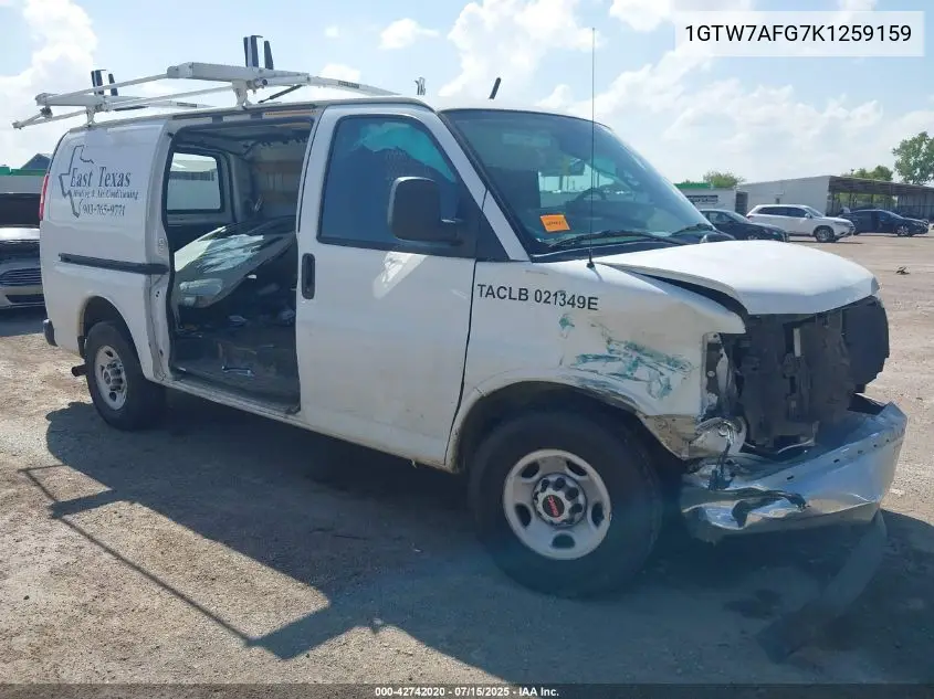 2019 GMC Savana 2500 Work Van VIN: 1GTW7AFG7K1259159 Lot: 42742020