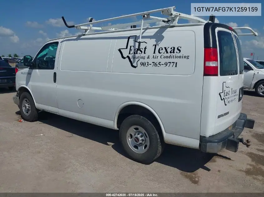 2019 GMC Savana 2500 Work Van VIN: 1GTW7AFG7K1259159 Lot: 42742020