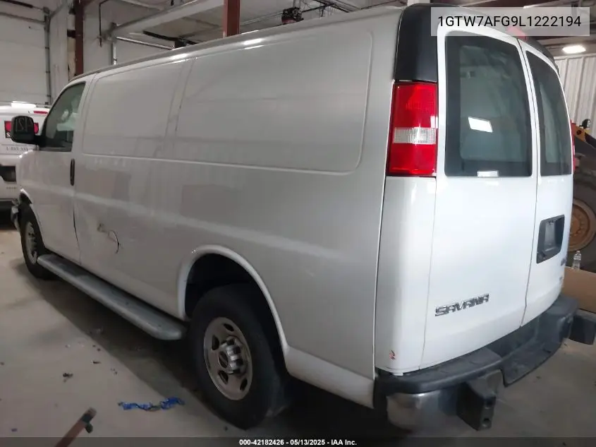 2020 GMC Savana Cargo Rwd 2500 Regular Wheelbase Work Van VIN: 1GTW7AFG9L1222194 Lot: 42182426