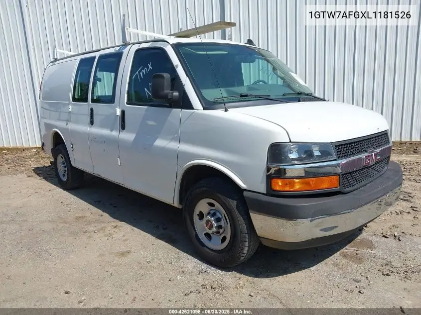 2020 GMC Savana Cargo Rwd 2500 Regular Wheelbase Work Van VIN: 1GTW7AFGXL1181526 Lot: 42621098