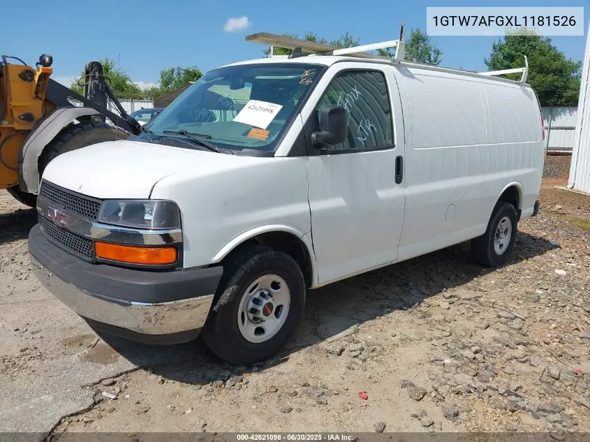 2020 GMC Savana Cargo Rwd 2500 Regular Wheelbase Work Van VIN: 1GTW7AFGXL1181526 Lot: 42621098