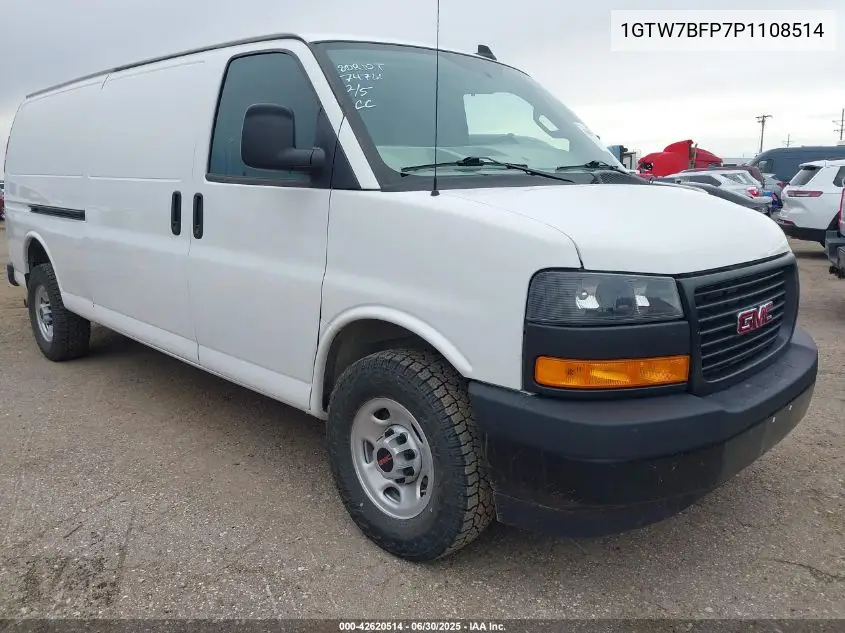2023 GMC Savana Cargo Rwd 2500 Extended Wheelbase Work Van VIN: 1GTW7BFP7P1108514 Lot: 42620514