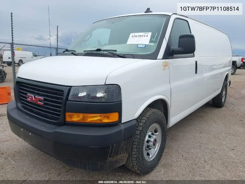 2023 GMC Savana Cargo Rwd 2500 Extended Wheelbase Work Van VIN: 1GTW7BFP7P1108514 Lot: 42620514