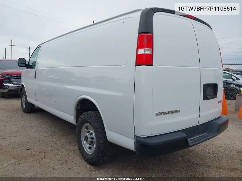 2023 GMC Savana Cargo Rwd 2500 Extended Wheelbase Work Van VIN: 1GTW7BFP7P1108514 Lot: 42620514