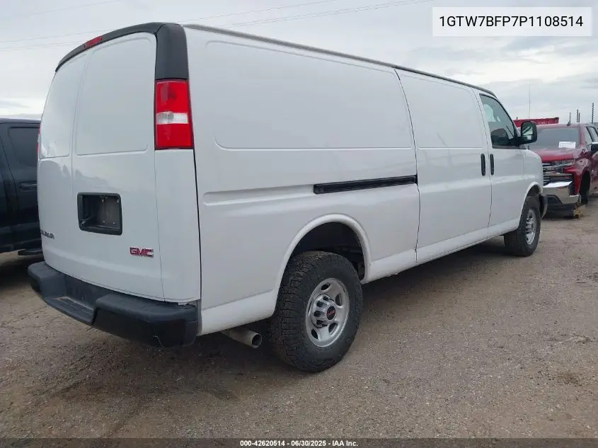 2023 GMC Savana Cargo Rwd 2500 Extended Wheelbase Work Van VIN: 1GTW7BFP7P1108514 Lot: 42620514