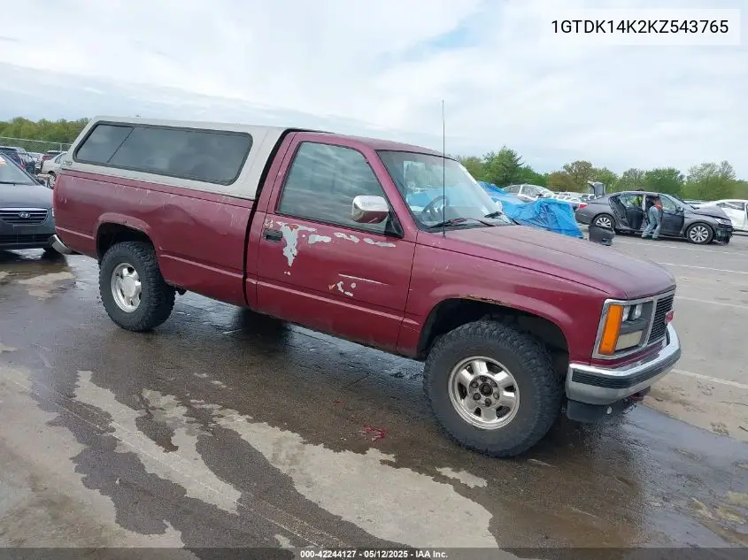1989 GMC Sierra K1500 VIN: 1GTDK14K2KZ543765 Lot: 42244127