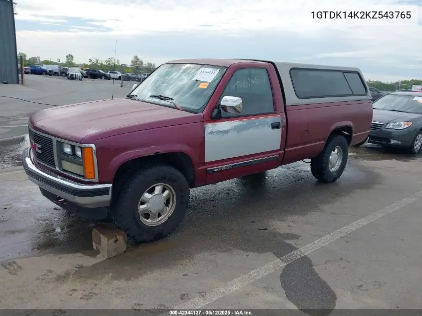 1989 GMC Sierra K1500 VIN: 1GTDK14K2KZ543765 Lot: 42244127