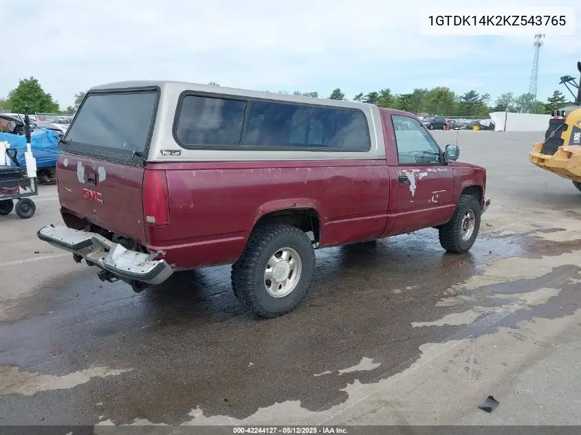 1989 GMC Sierra K1500 VIN: 1GTDK14K2KZ543765 Lot: 42244127