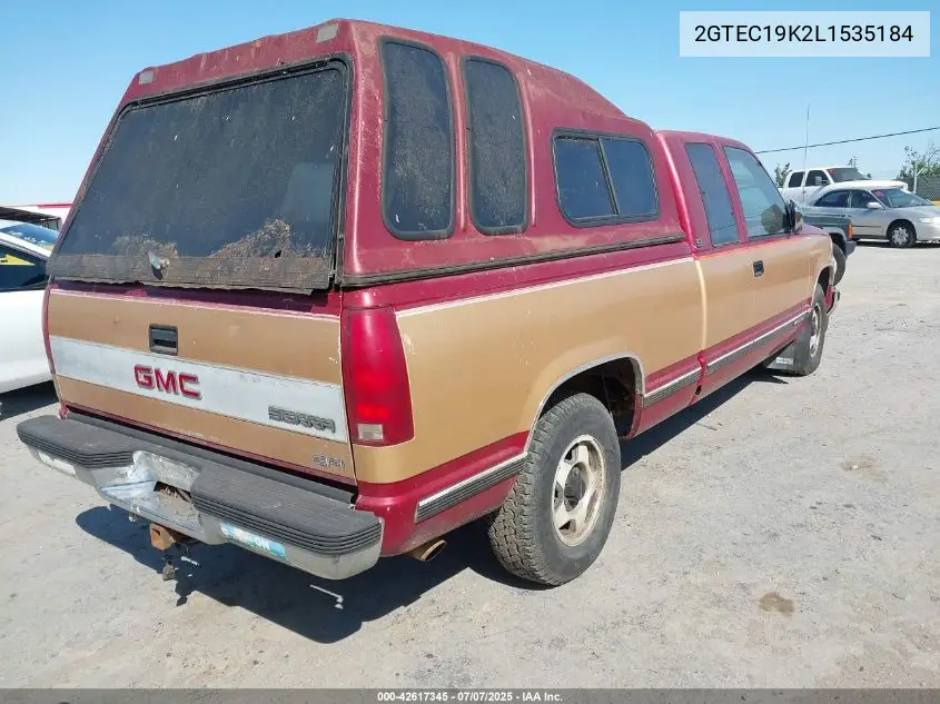 1990 GMC Sierra C1500 VIN: 2GTEC19K2L1535184 Lot: 42617345