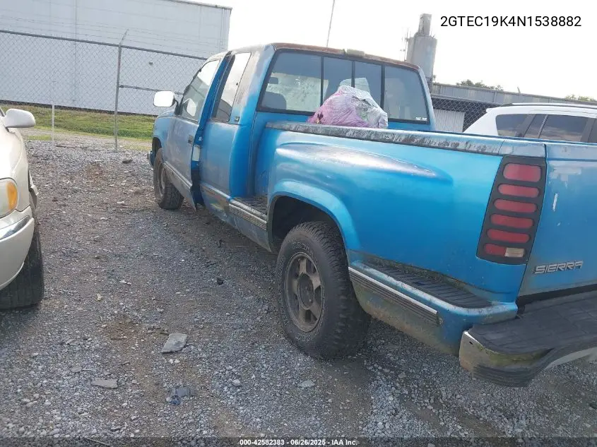 1992 GMC Sierra C1500 VIN: 2GTEC19K4N1538882 Lot: 42582383