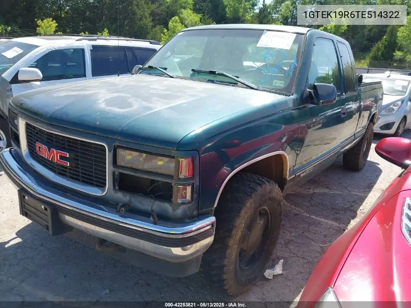 1996 GMC Sierra K1500 VIN: 1GTEK19R6TE514322 Lot: 42253821