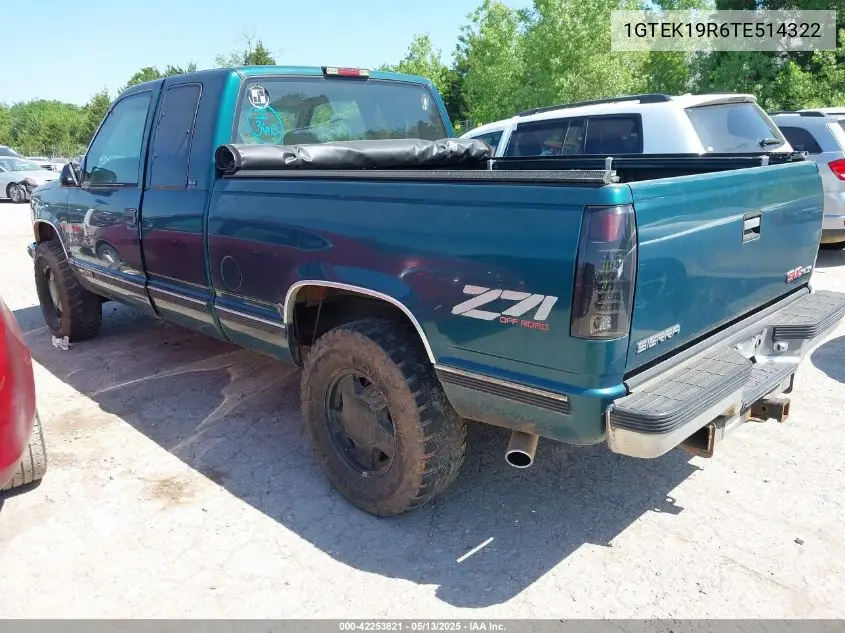1996 GMC Sierra K1500 VIN: 1GTEK19R6TE514322 Lot: 42253821