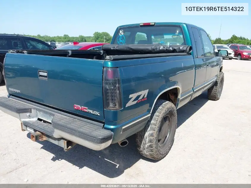 1996 GMC Sierra K1500 VIN: 1GTEK19R6TE514322 Lot: 42253821
