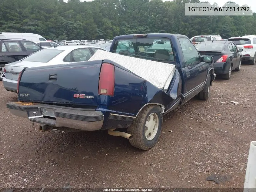 1996 GMC Sierra C1500 VIN: 1GTEC14W6TZ514792 Lot: 42616628