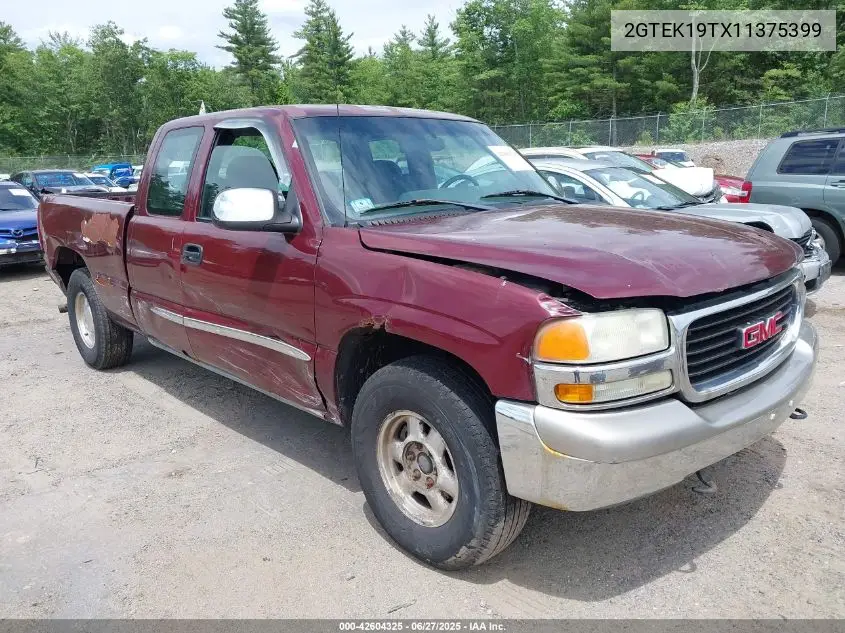 2001 GMC Sierra 1500 Sle VIN: 2GTEK19TX11375399 Lot: 42604325