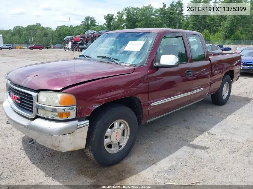 2001 GMC Sierra 1500 Sle VIN: 2GTEK19TX11375399 Lot: 42604325