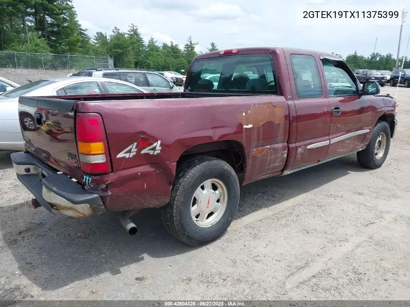 2001 GMC Sierra 1500 Sle VIN: 2GTEK19TX11375399 Lot: 42604325