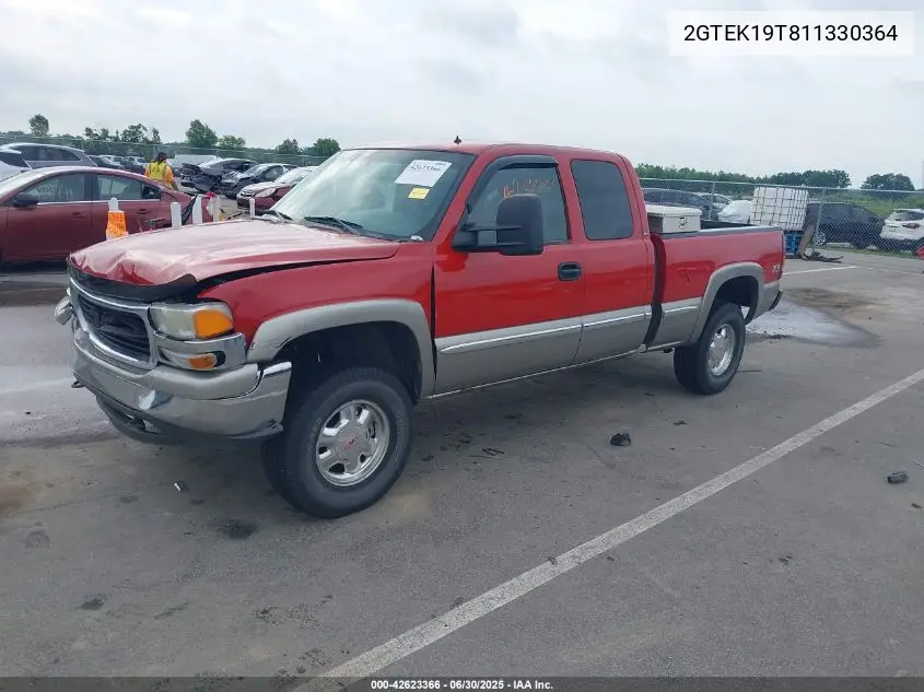 2001 GMC Sierra 1500 Sle VIN: 2GTEK19T811330364 Lot: 42623366