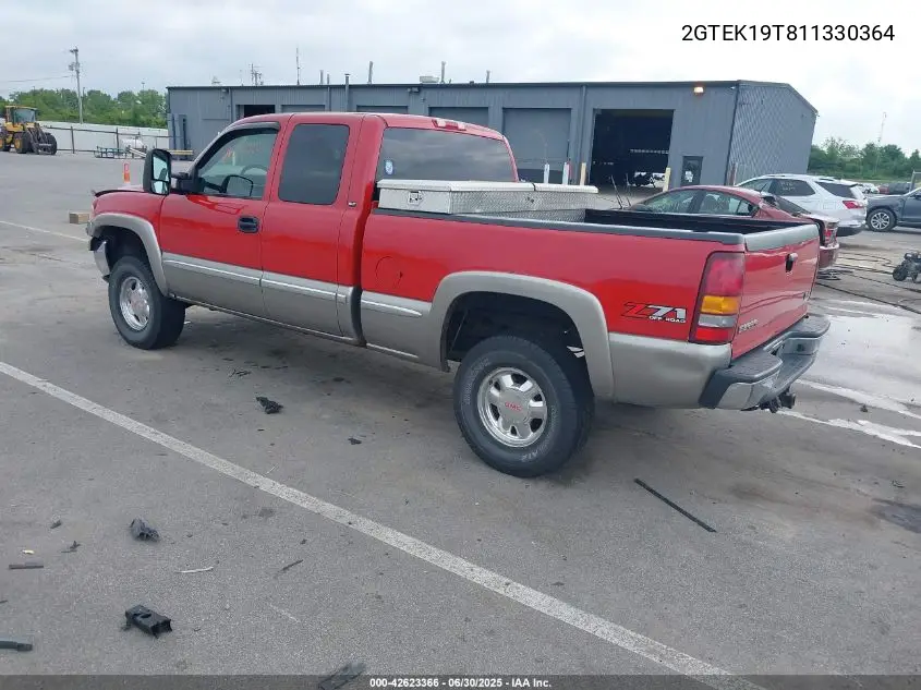 2001 GMC Sierra 1500 Sle VIN: 2GTEK19T811330364 Lot: 42623366