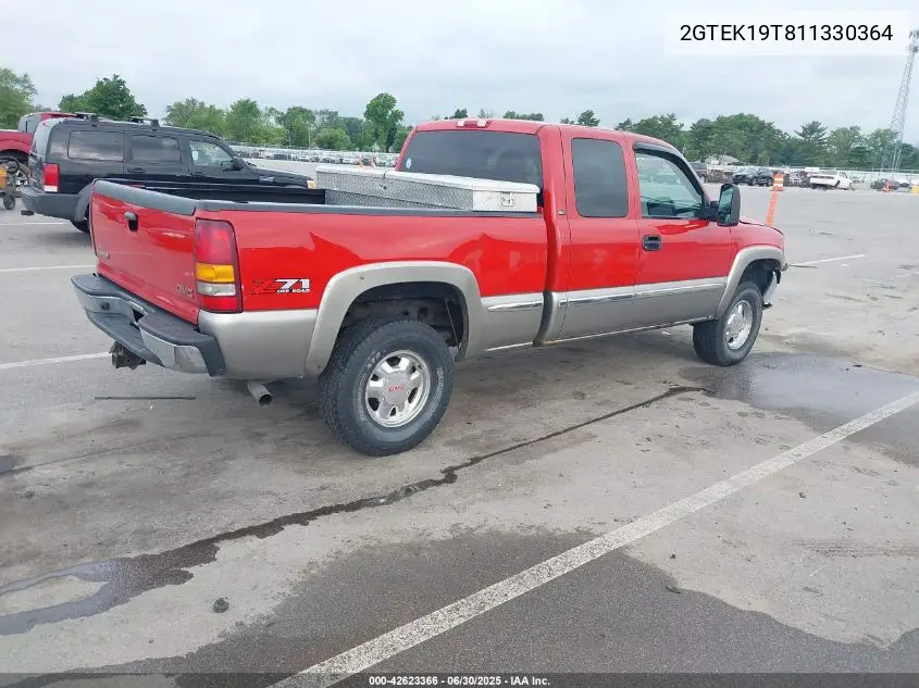 2001 GMC Sierra 1500 Sle VIN: 2GTEK19T811330364 Lot: 42623366