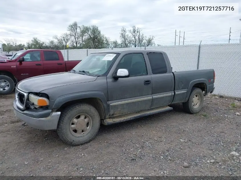 2002 GMC Sierra 1500 Sle VIN: 2GTEK19T721257716 Lot: 42200151