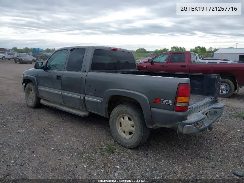 2002 GMC Sierra 1500 Sle VIN: 2GTEK19T721257716 Lot: 42200151
