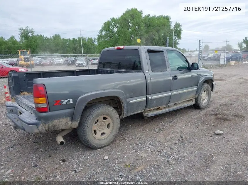 2002 GMC Sierra 1500 Sle VIN: 2GTEK19T721257716 Lot: 42200151
