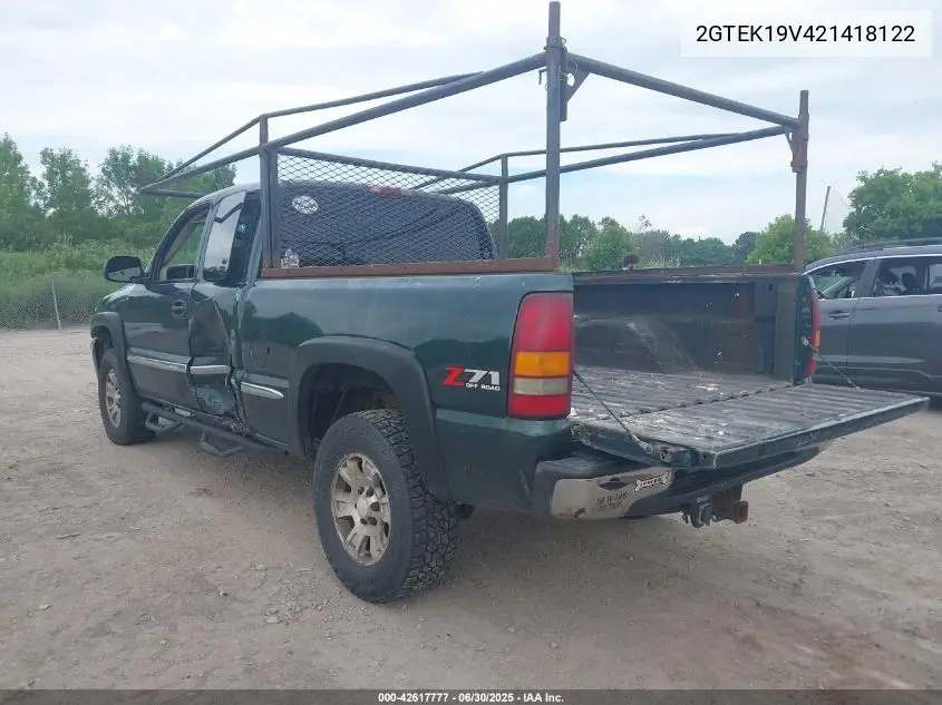 2002 GMC Sierra 1500 Sle VIN: 2GTEK19V421418122 Lot: 42617777