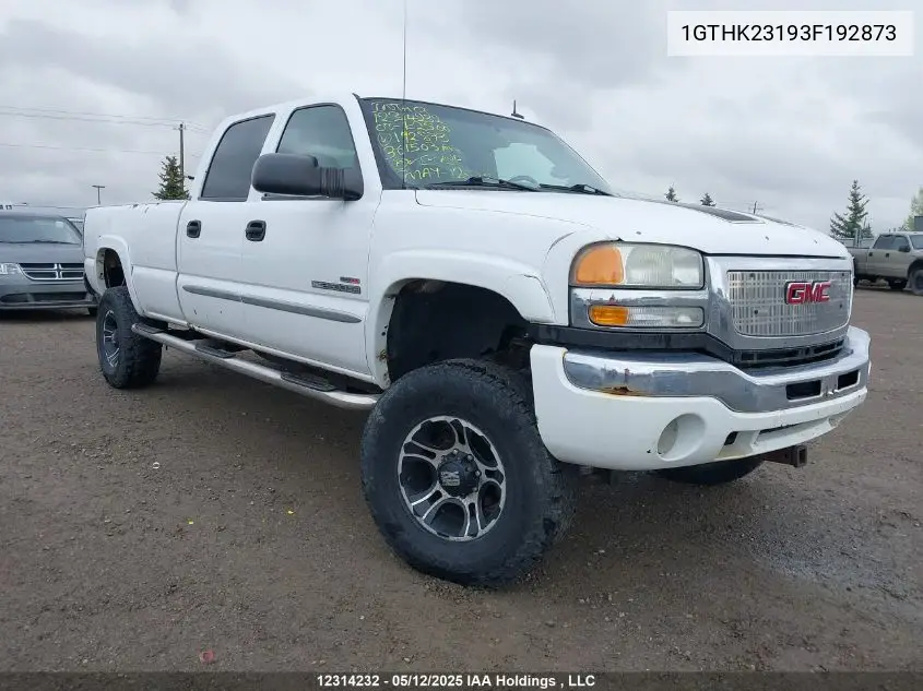2003 GMC Sierra K2500 Heavy Duty VIN: 1GTHK23193F192873 Lot: 12314232