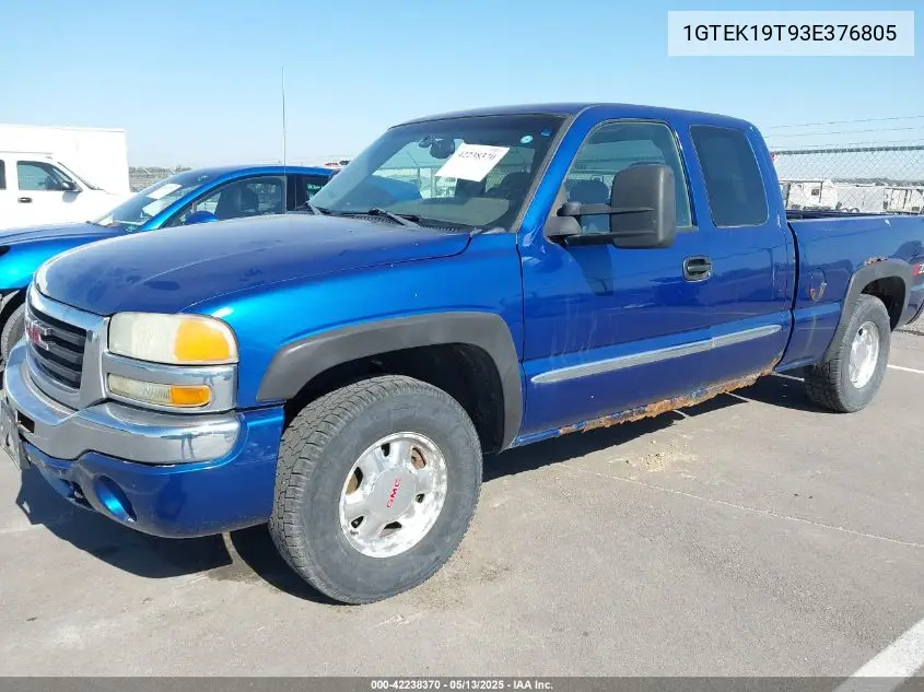 2003 GMC Sierra 1500 Sle VIN: 1GTEK19T93E376805 Lot: 42238370