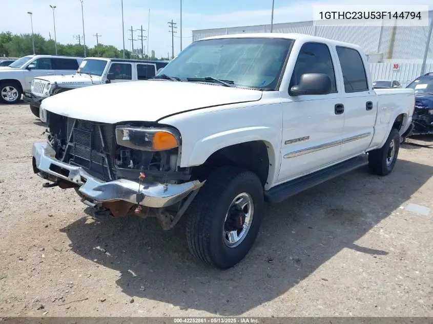 2003 GMC Sierra 2500Hd Sle VIN: 1GTHC23U53F144794 Lot: 42252861