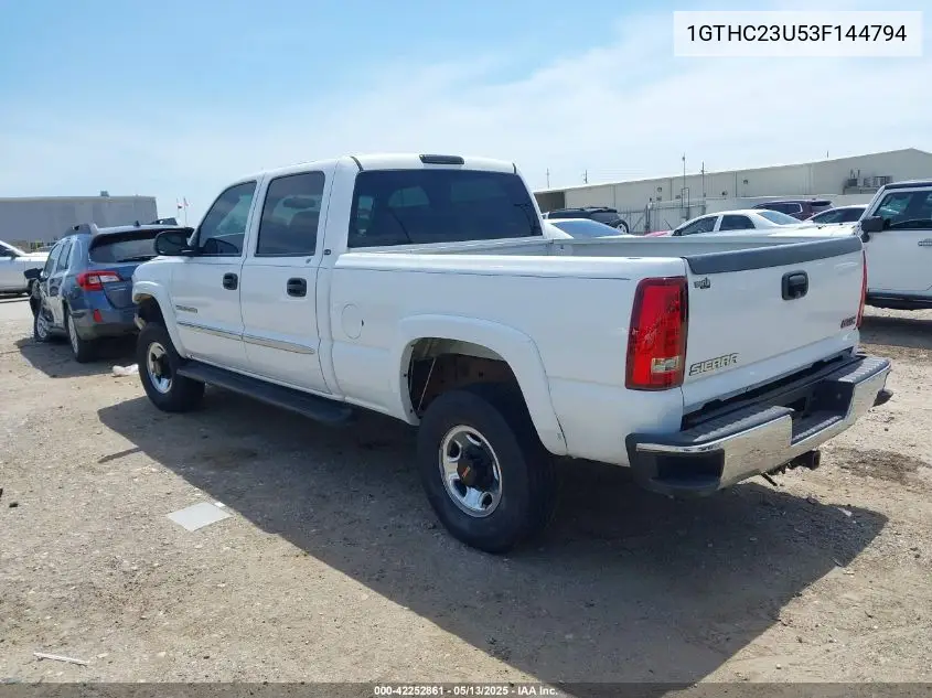 2003 GMC Sierra 2500Hd Sle VIN: 1GTHC23U53F144794 Lot: 42252861