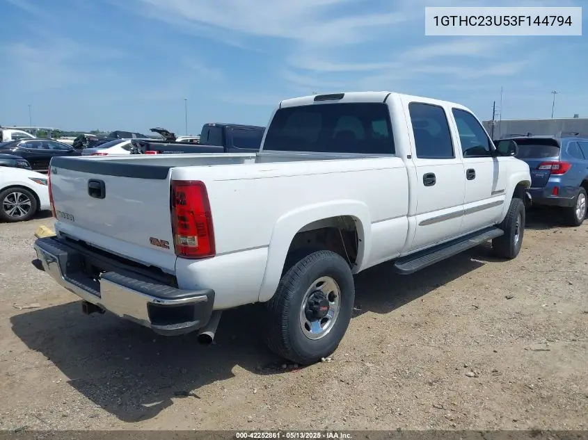 2003 GMC Sierra 2500Hd Sle VIN: 1GTHC23U53F144794 Lot: 42252861