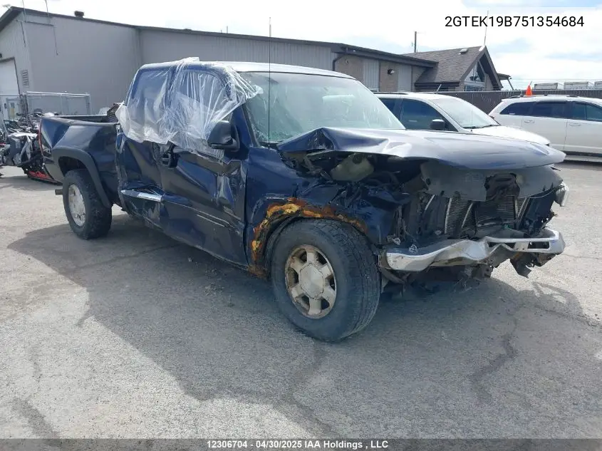 2005 GMC Sierra 1500 Sl/Sle/Slt VIN: 2GTEK19B751354684 Lot: 12306704X