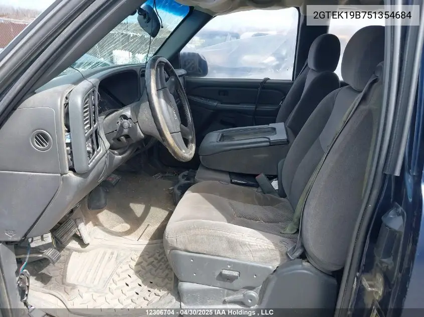 2005 GMC Sierra 1500 Sl/Sle/Slt VIN: 2GTEK19B751354684 Lot: 12306704X