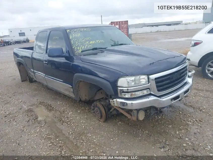 2005 GMC Sierra 1500 Sl/Sle/Slt VIN: 1GTEK19B55E218200 Lot: 12354948X