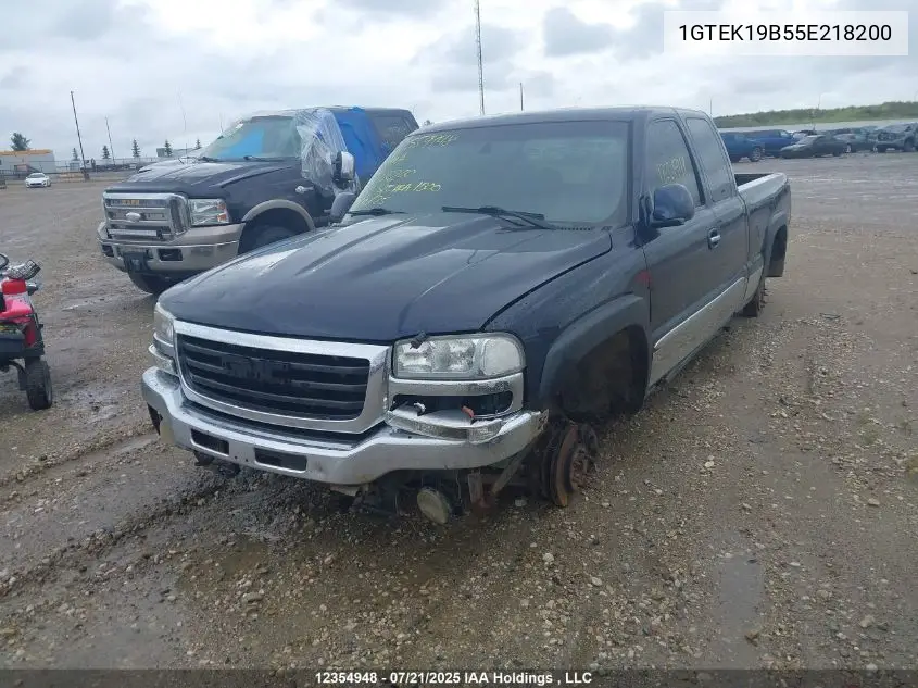 2005 GMC Sierra 1500 Sl/Sle/Slt VIN: 1GTEK19B55E218200 Lot: 12354948X