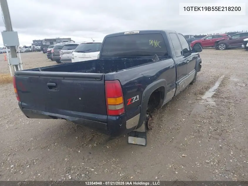 2005 GMC Sierra 1500 Sl/Sle/Slt VIN: 1GTEK19B55E218200 Lot: 12354948X
